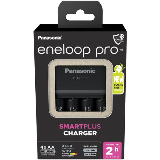 Hückmann - Universal-Ladegerät Ladegerät BQ-CC55 eneloop K-KJ55HCD40E inkl. 4xAA 2500mAh