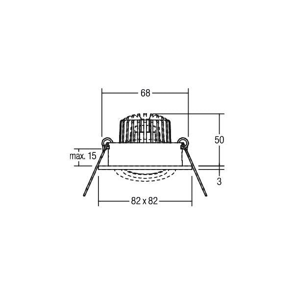 Brumberg Leuchten - Downlight/Strahler/Flutlicht LED-Einbaustrahler 230V 38144633 3000K, champ