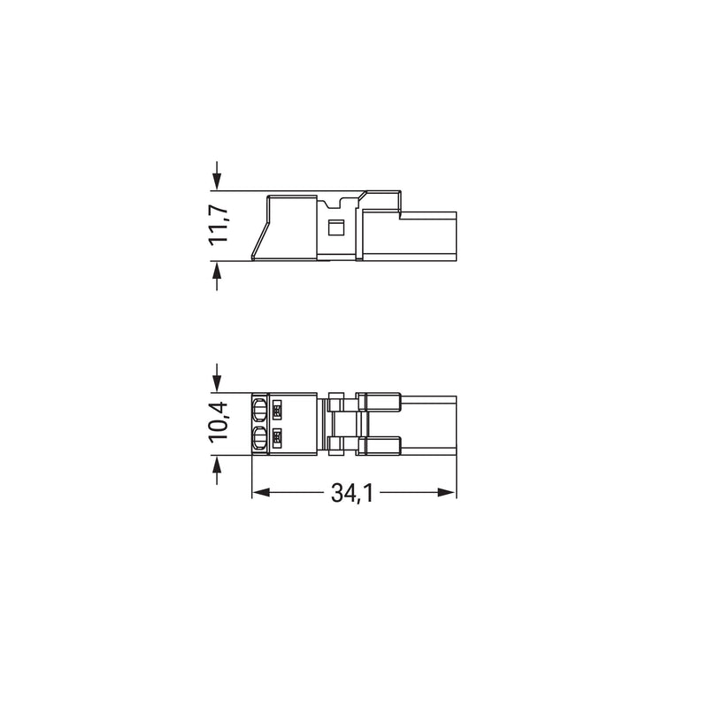 WAGO - Steckverbinder für steckbare Gebäudeinstallation Stecker 2-polig 890-252 grau − 50 Stück
