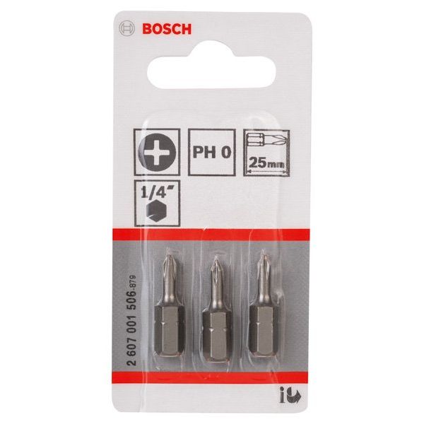 Bosch - Bit Schrauberbit Extra-Hart PH 2607001506 0, 25 mm, 3er-Pack