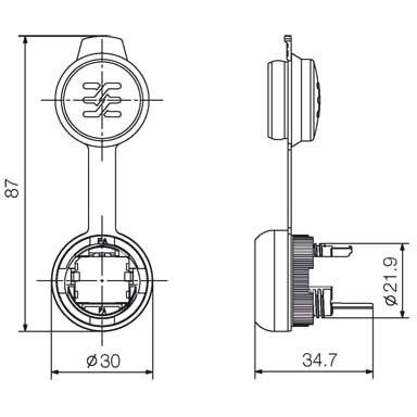 Weidmüller - Elektronik-Leergehäuse Kupplung RJ445 IE-FCM-RJ45-C schwarz