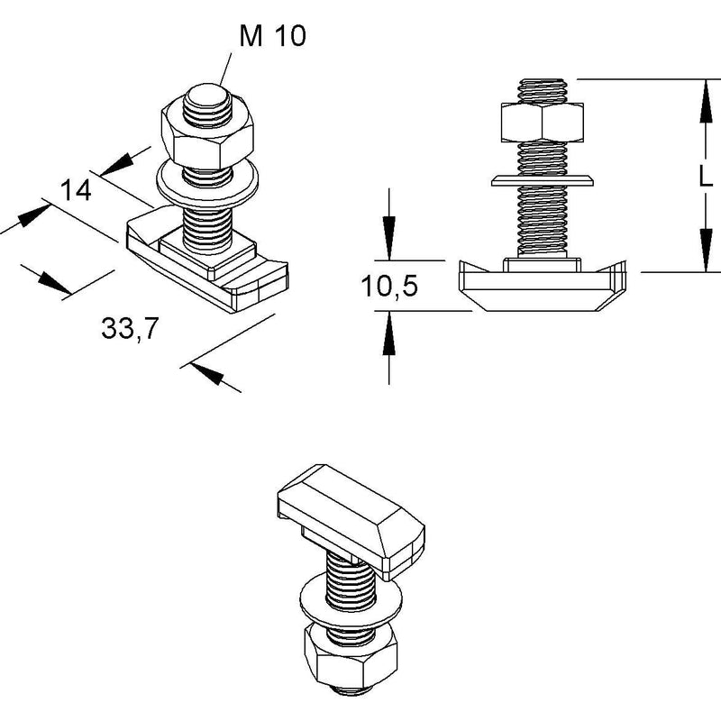 Niedax - Hammerkopfschraube Hakenkopfschrauben HK 510/50 E5