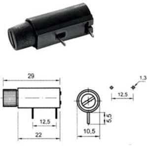 Eska - Feinsicherungshalter G-Sicherungshalter 502.740 f.5x20mm Sicherungen − 10 Stück