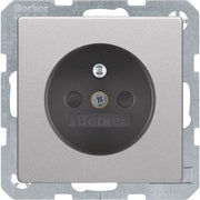 Berker - Steckdose alu/samt 6765766084 mit Schutzkontakt