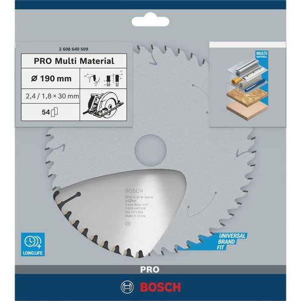 Bosch - Kreissägeblatt PRO Multi Material 2608640509 Kreissägeblatt 190 x