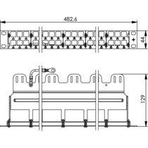 Telegärtner - Patchpanel Kupfer AMJ-Modulträg. 1HE 482,6mm 100021503 (19Z)48P leer