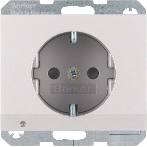 Berker - Steckdose SCHUKO-Steckdose alu 41097003 LED-Orientierg-licht