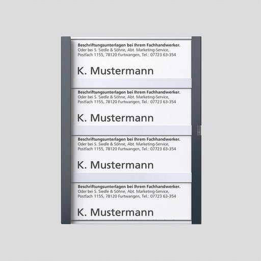 Siedle&Söhne - Zubehör/Ersatzteile für Türkommunikation Namensschild kpl. 210007072-00 Anthrazitgrau