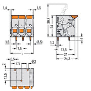 WAGO - Leiterplattenklemme 2606-1102/020-006 6mm²,bl − 120 Stück
