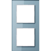 Jung - Abdeckrahmen Glasrahmen 2-fach bl/gr AC 582 GL BLGR waage/senkrecht