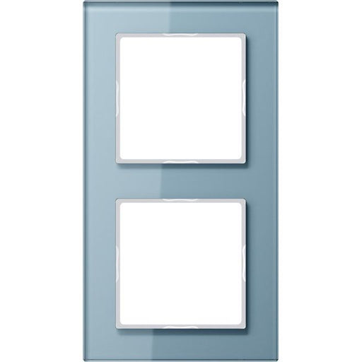 Jung - Abdeckrahmen Glasrahmen 2-fach bl/gr AC 582 GL BLGR waage/senkrecht