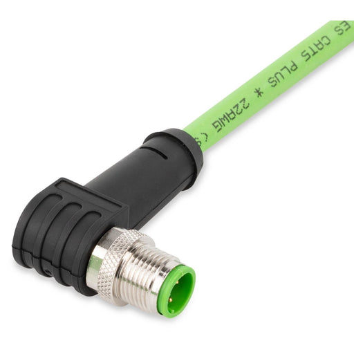 WAGO - Patchkabel Kupfer Industrie ETHERNET-Leitung M12D-St. 756-1202/060-100 winklig,4-polig,grün − 1 Stück