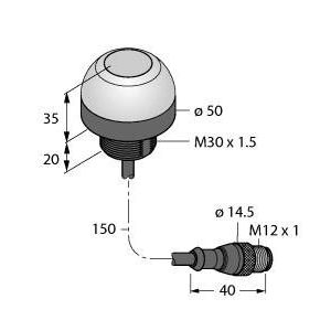 Turck - Kapazitiver Näherungsschalter Bestückungssensor K50APT2GRYF2QP Pick-to-Light