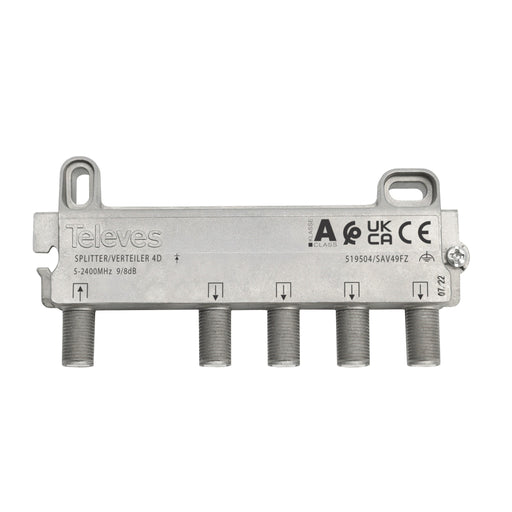 Televes - Abzweiger und Verteiler Abzweiger 4f SAV49FZ 8 dB, 5-2400 MHz