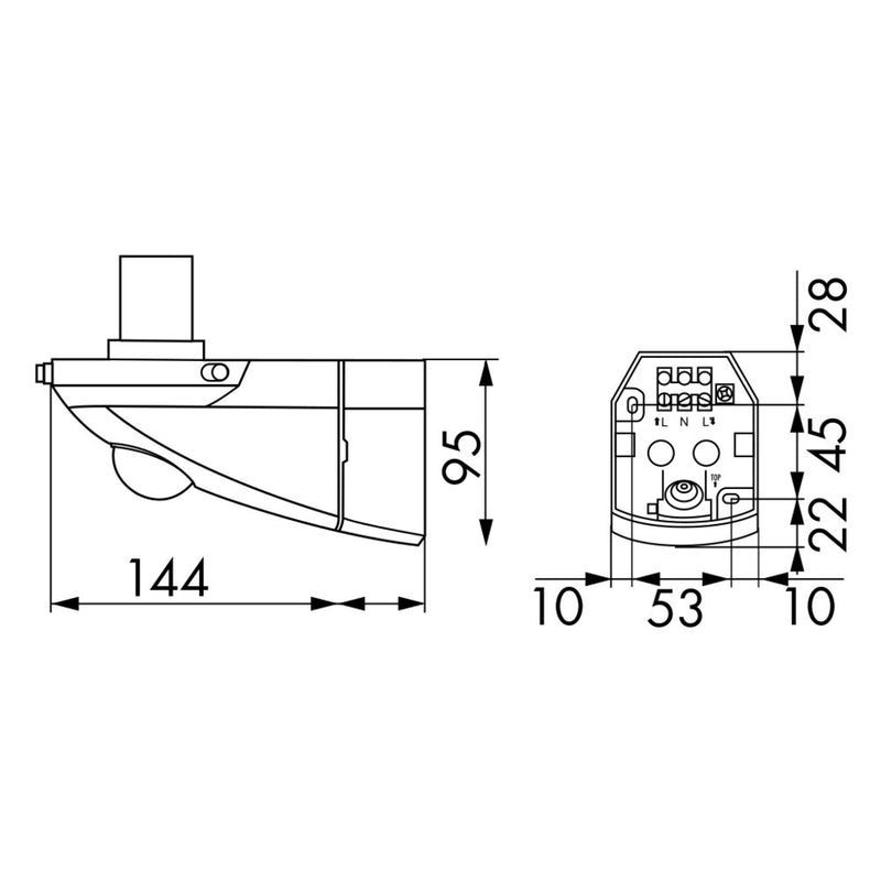 BEG Brück Electronic - Decken-/Wandleuchte System-Leuchten-Unterteil ALC-B-360 SLU sw