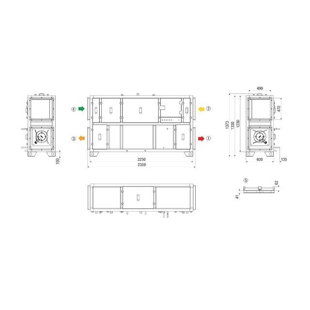 Maico - Lüftungsgerät mit Wärmerückgewinnung gewerblich Kompaktgerät MV4516VRMode RLT1600MV4516VR4 1600cbm/h/re/verti