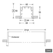 LTS Licht&Leuchten - Decken-/Wandleuchte LED-Einbauleuchte MLR060118302OPDDA.ws 830, DALI, ws