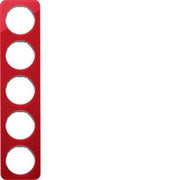 Berker - Abdeckrahmen Rahmen 5-fach 10152349 rot trans./polws glz