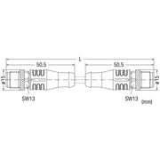 WAGO - Patchkabel Kupfer Industrie ETHERNET-Leitung M12D-St. 756-1203/060-100 axial,grün − 1 Stück