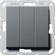 Gira - Installationsschalter Wippschalter Wechsel 3fach 283228 System 55 Anthrazit