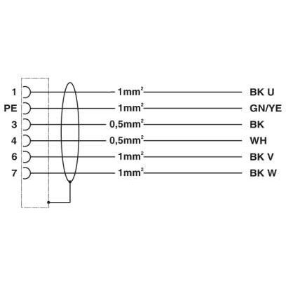 Phoenix Contact - Energiekabel < 1 kV, für ortsveränderlichen Einsatz Kabelstecker K-5E - OE/01#1619312 kunststoffumspritzt − 2 Stück