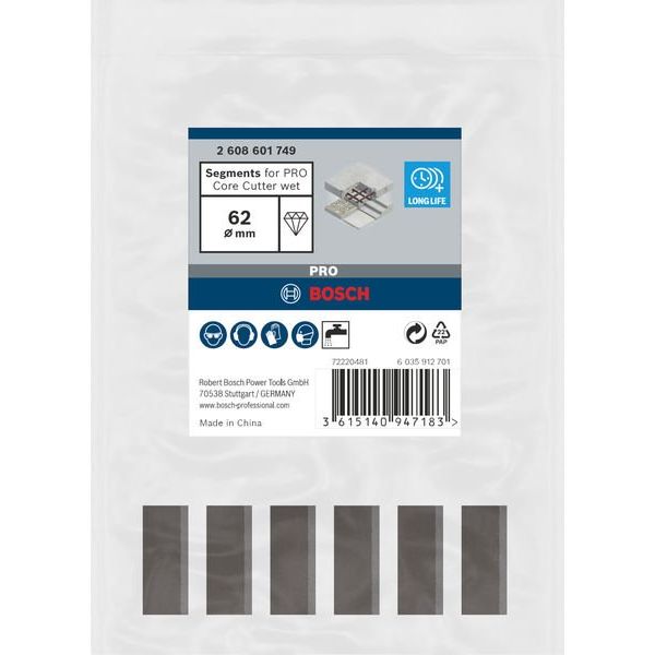 Bosch - Bohrkrone Segmente für PRO 2608601749 Diamantnassbohrkrone