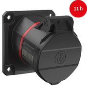 Walther Werke - CEE-Anbausteckdose (IEC 60309) CEE NEO Anbaudose schräg FW510511CC 16A 5P 11h IP54 − 10 Stück