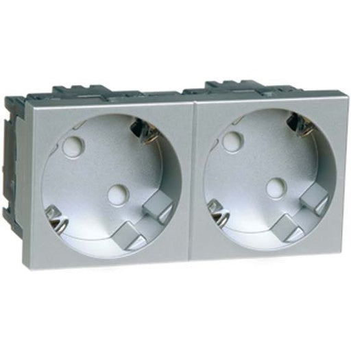 Peha - Schalter-/Steckdosenkombination SCHUKO-EB-Steckd.2-fachalu D 6212.70 EMS SI WI 16A 250V 2-pol.33G