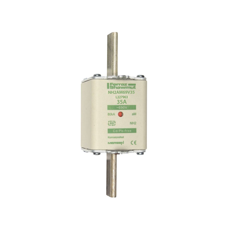 Mersen - Messersicherung Sicherungseinsatz NH aM NH2AM69V35 Gr.2 35A sfü KM − 3 Stück