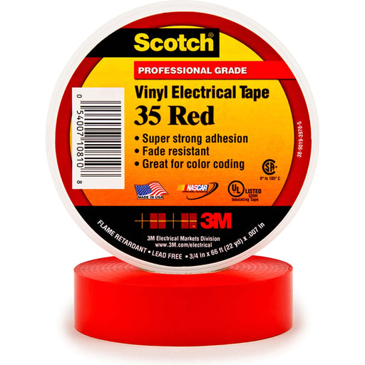 3M - Klebeband PVC Elektro-Isolierband Scotch 35-19X20RDNEW 19 mm x 20 m, rot