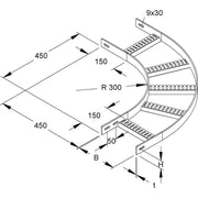 Niedax - Bogen für Kabelleiter Bogen 90Gr. KLMUB 40.500 F 40x500mm