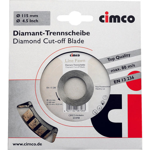 Cimco Werkzeuge - Trenn-/Schleifscheibe Diamanttrennscheibe 208708 D=115mm