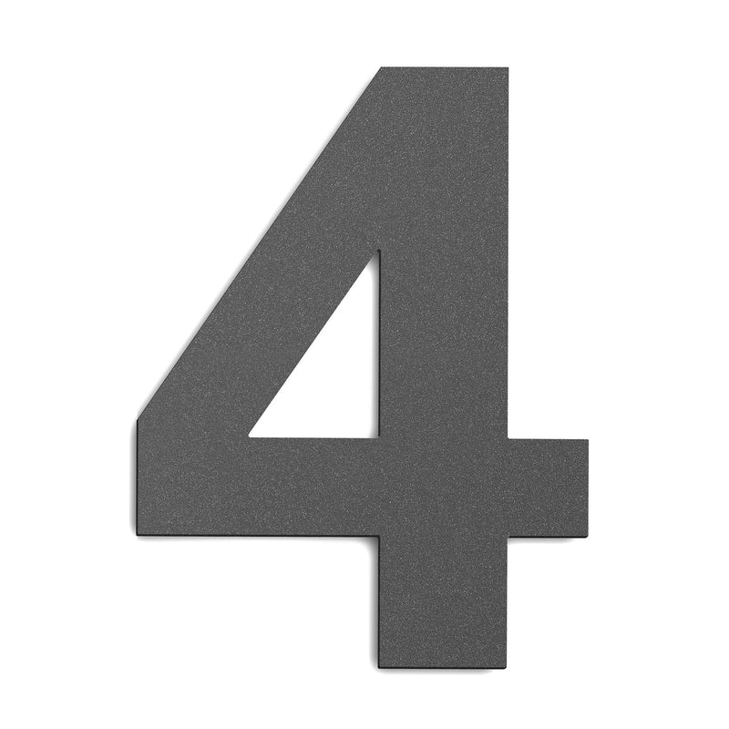 CMD Creativ - Beschriftung Buchstaben/Zahlen Hausnummer 4 Groß GHN-4 anthrazit anthrazit, 25 cm