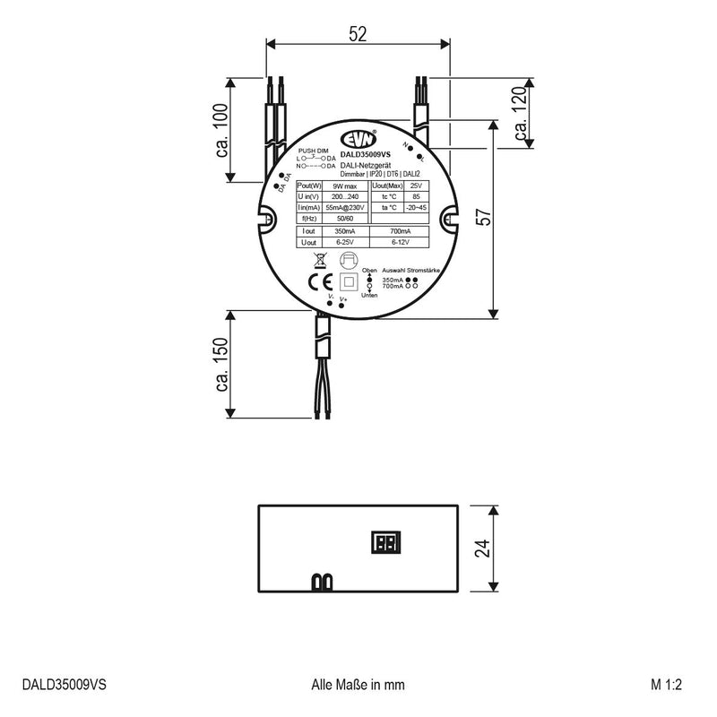 EVN Lichttechnik - Steuergerät für Leuchten DALI-LED-Steuerung DALD35009VS 350mA m.NG230V