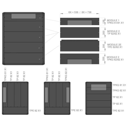 Enoc - Dach-/Bodenelement (Gehäuse/Schaltschrank) Dach-Kabeleinführungsblech TPKG 61 X1-S 600 mm