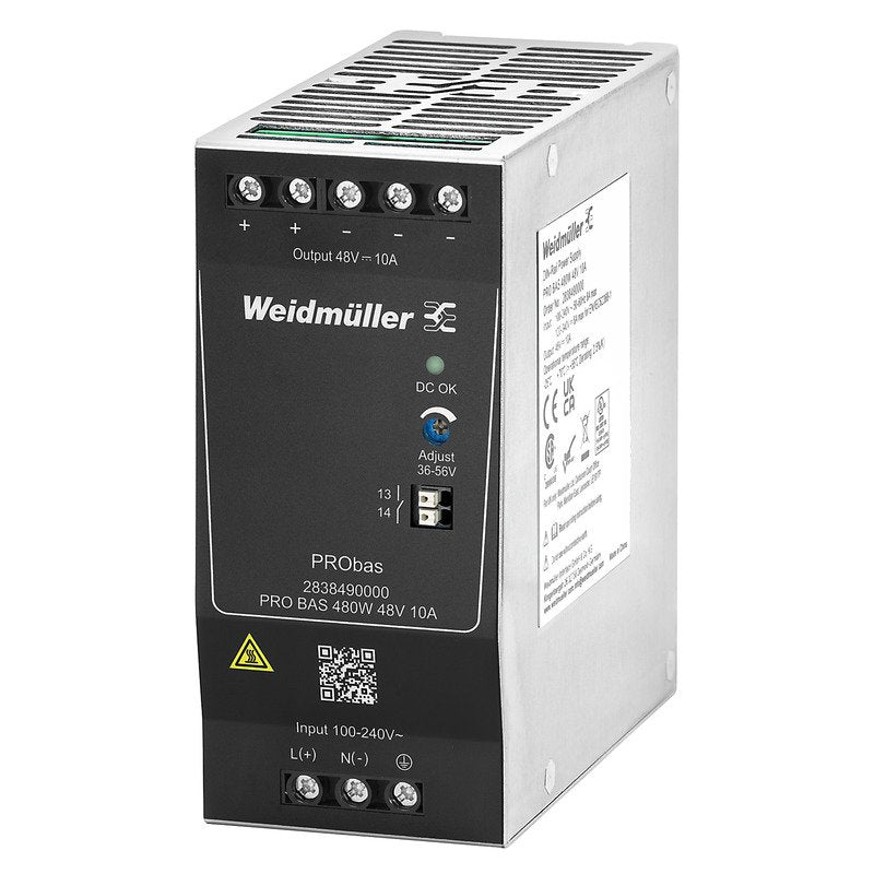 Weidmüller - Gleichstromversorgung Stromversorgung 48V DC PRO BAS 480W 48V 10A 10A, Schraubanschl. − 1 Stück