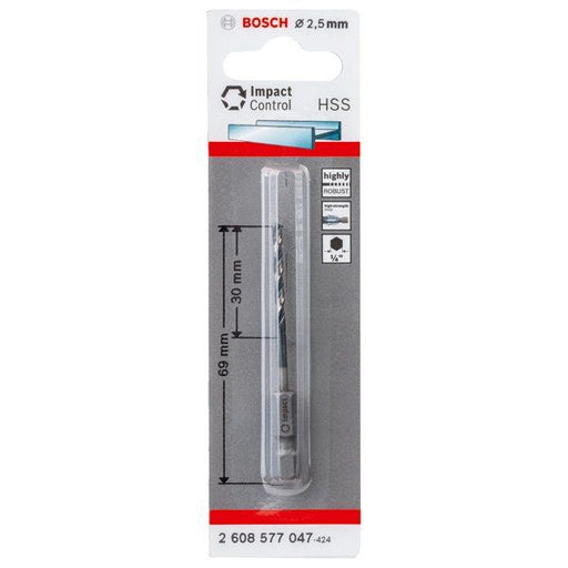 Bosch - Bohrer HSS Spiralbohrer mit 2608577047 Sechskantschaft 2,5