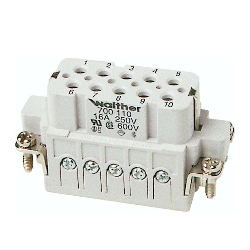 Walther Werke - Kontakteinsatz für Rechtecksteckverbinder Buchseneinsatz A10 700110 0,5-2,5qmm 20-14AWG