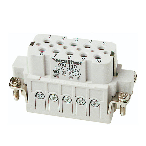 Walther Werke - Kontakteinsatz für Rechtecksteckverbinder Buchseneinsatz A10 700110 0,5-2,5qmm 20-14AWG