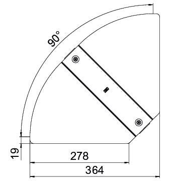 OBO Bettermann - Deckel Bogen für Kabeltragsystem Deckel für Bogen RBD W 300 DD winkelverst. B100mm