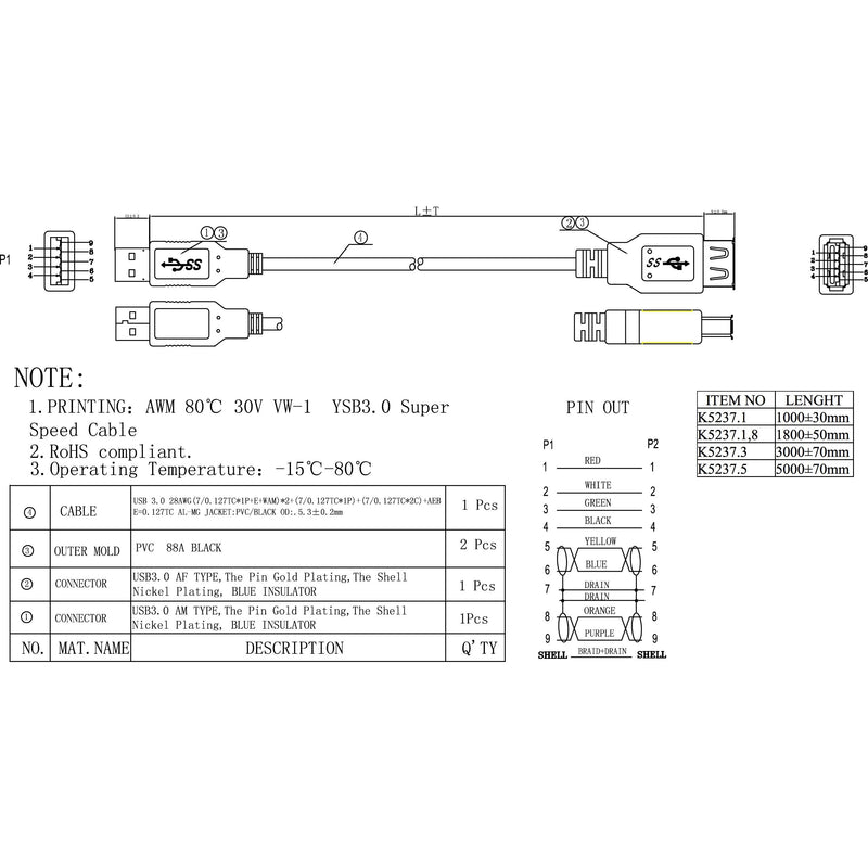 EFB-Elektronik - PC-Kabel USB-Verlängerung A-A K5237.3 3,0m USB 3.0 schwarz
