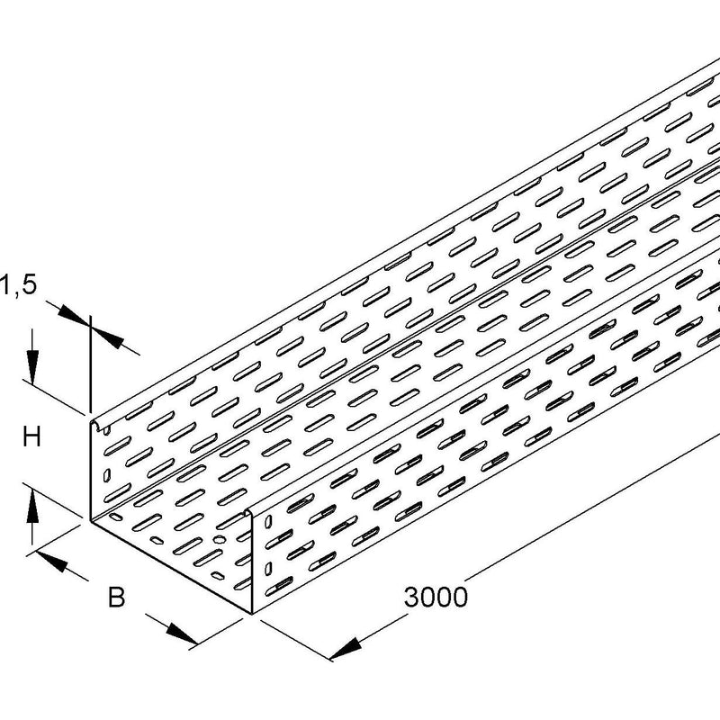 Niedax - Kabelrinne Rinne inkl.Verbinder RS 110.200 − 3 Meter