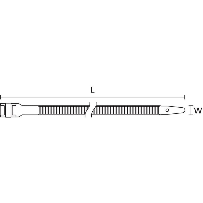 HellermannTyton - Kabelbinder 112-00025(100) 123x9 mm, schwarz − 100 Stück
