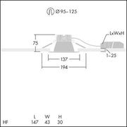Thorn - Downlight/Strahler/Flutlicht LED-Downlight CETUS3 S #96635309 830, ws