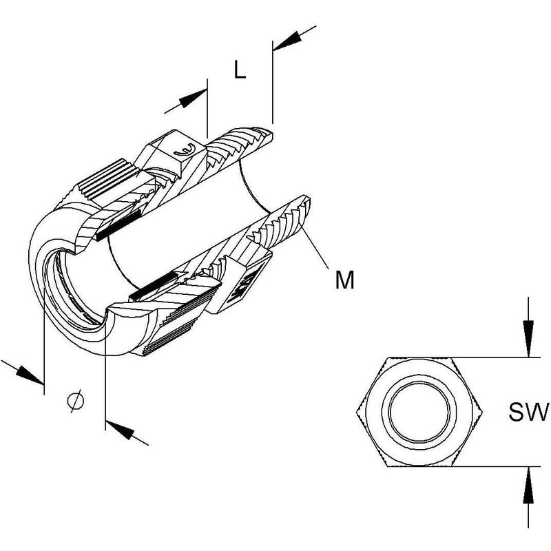 Kleinhuis - Kabelverschraubung IPON-Kabelverschraubung 1234ML1201 M12, f.Kabel 2,5-6,5 − 50 Stück