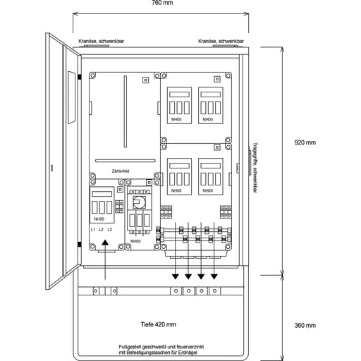 Steidele-Stromvert - Baustromverteiler Anschluss-Schrank A 80/4