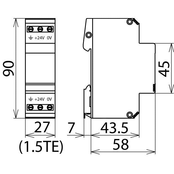 DEHN - Kombi-Ableiter für Informations-/MSR-Technik Kombi-Ableiter BVT AVD 24 Blitzductor VT