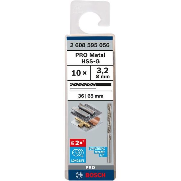 Bosch - Bohrer PRO Metal HSS-G 2608595056 Spiralbohrer 3,2 x