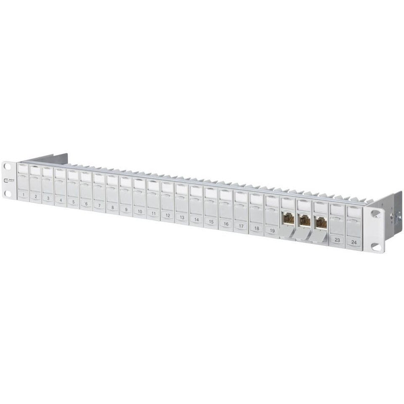 Metz Connect - Patchpanel Kupfer 24-Port Panel E-DAT Modul TN E-DATmod MP24 1HE lgr bestückt − 1 Stück