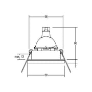 Brumberg Leuchten - Downlight/Strahler/Flutlicht Einbauleuchte alu-mt 00206225 GX5,3 50W